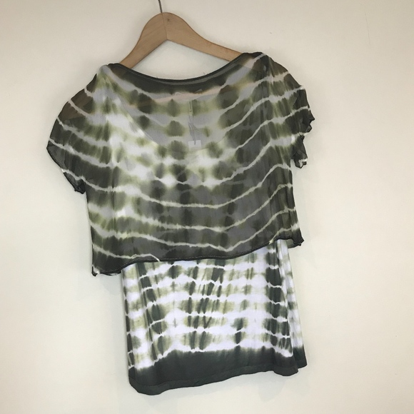 House Of Harlow 1960 Army Viscose Multi layer top - Picture 6 of 7